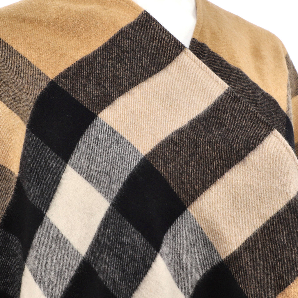 Women's Mega Check Cape Wool and Cashmere