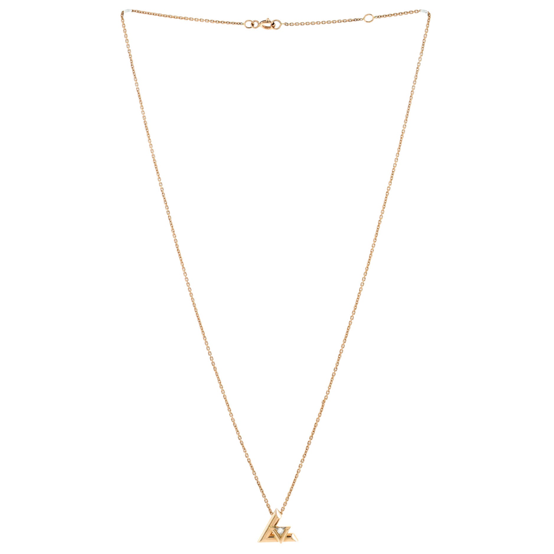 LV Volt One Pendant Necklace 18K Rose Gold with Diamond Small