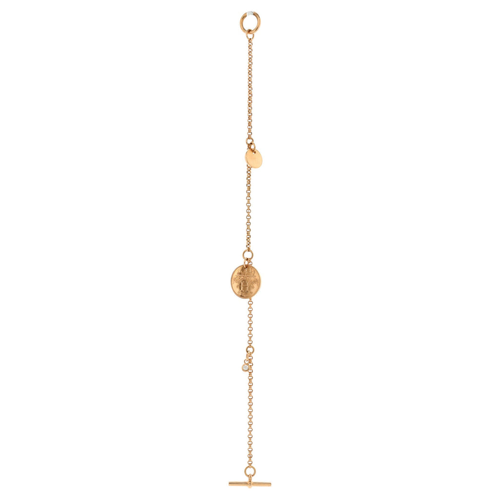 Ex-Libris Bracelet 18K Rose Gold with Diamond Small