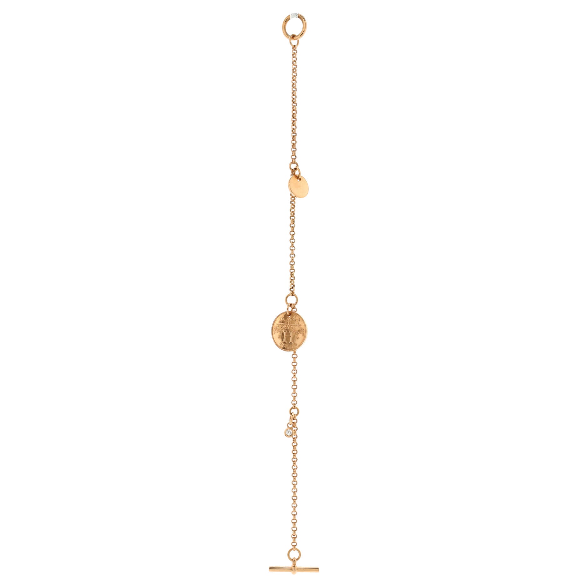 Ex-Libris Bracelet 18K Rose Gold with Diamond Small