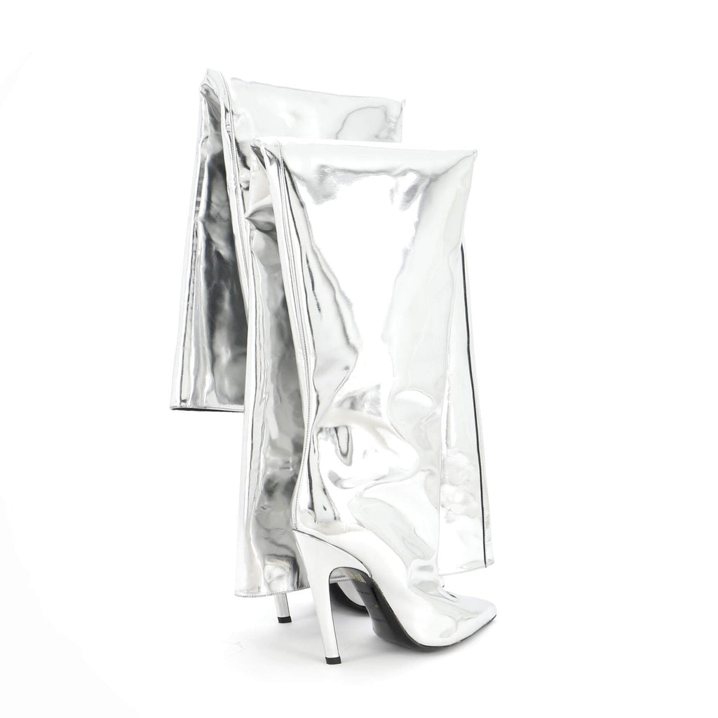 All The Time Over the Knee Boots Metallic Leather