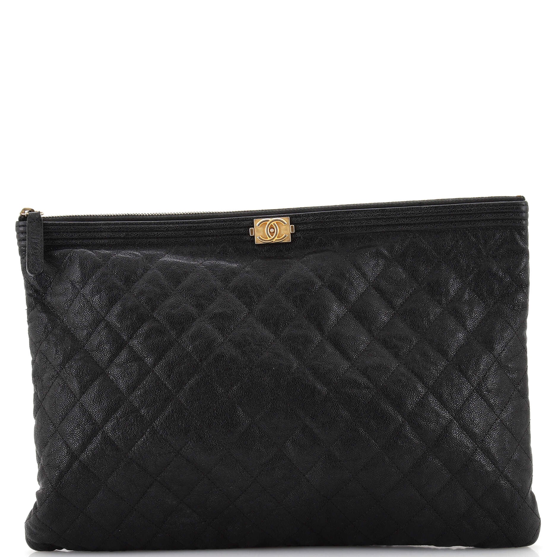 Boy O Case Clutch Quilted Caviar Large