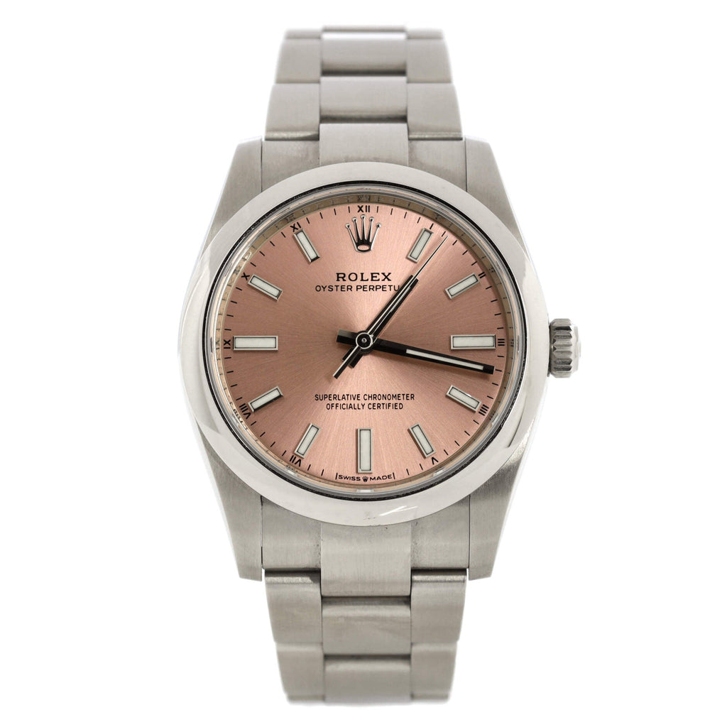 Oyster Perpetual Pink Automatic Watch Stainless Steel 34