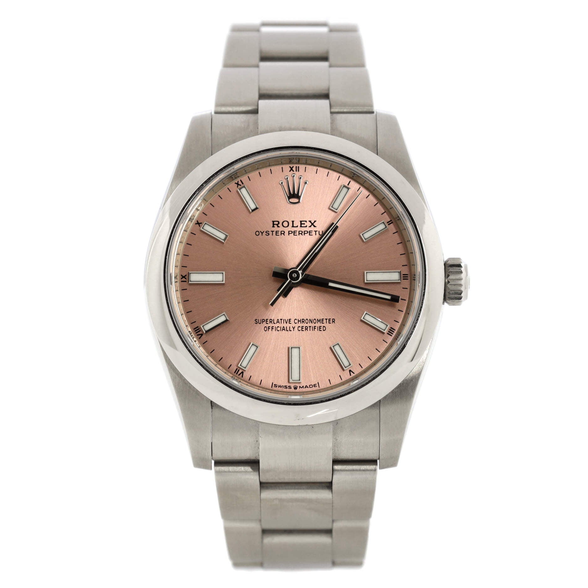 Oyster Perpetual Pink Automatic Watch Stainless Steel 34