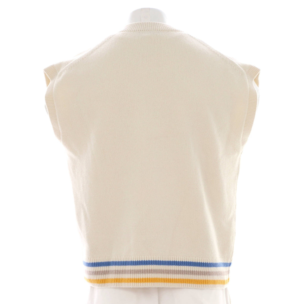 Men's Logo Intarsia Sweater Vest Wool and Cashmere