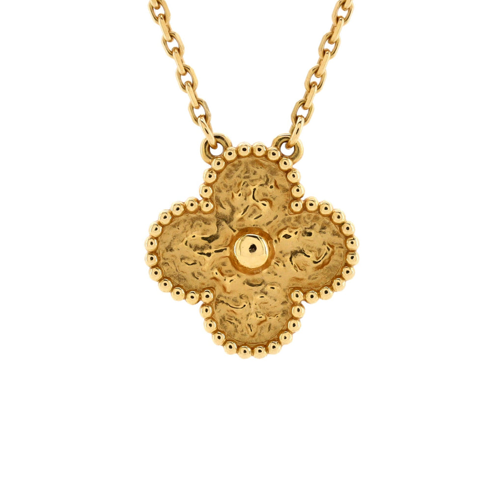 Vintage Alhambra Pendant Necklace 18K Yellow Gold