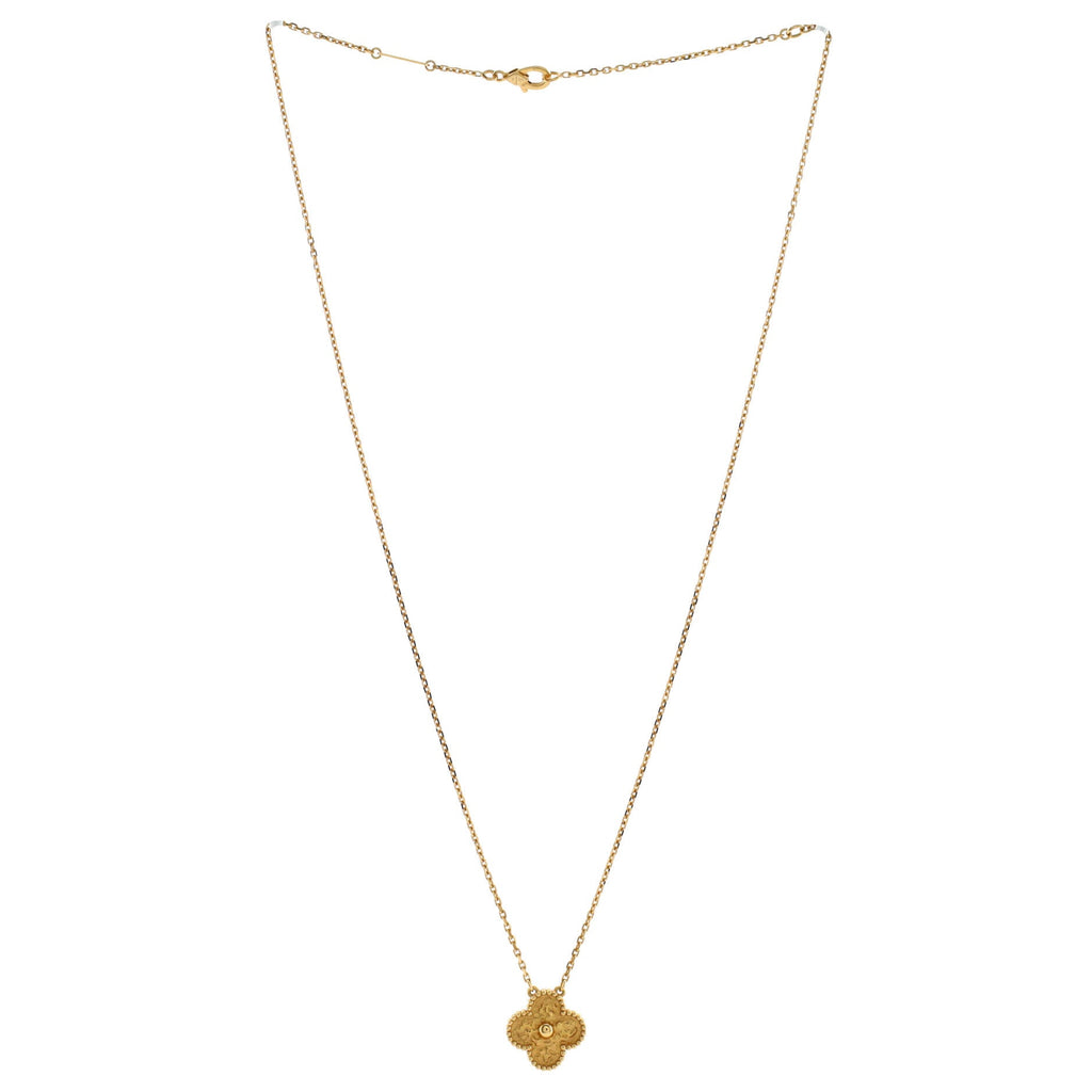 Vintage Alhambra Pendant Necklace 18K Yellow Gold