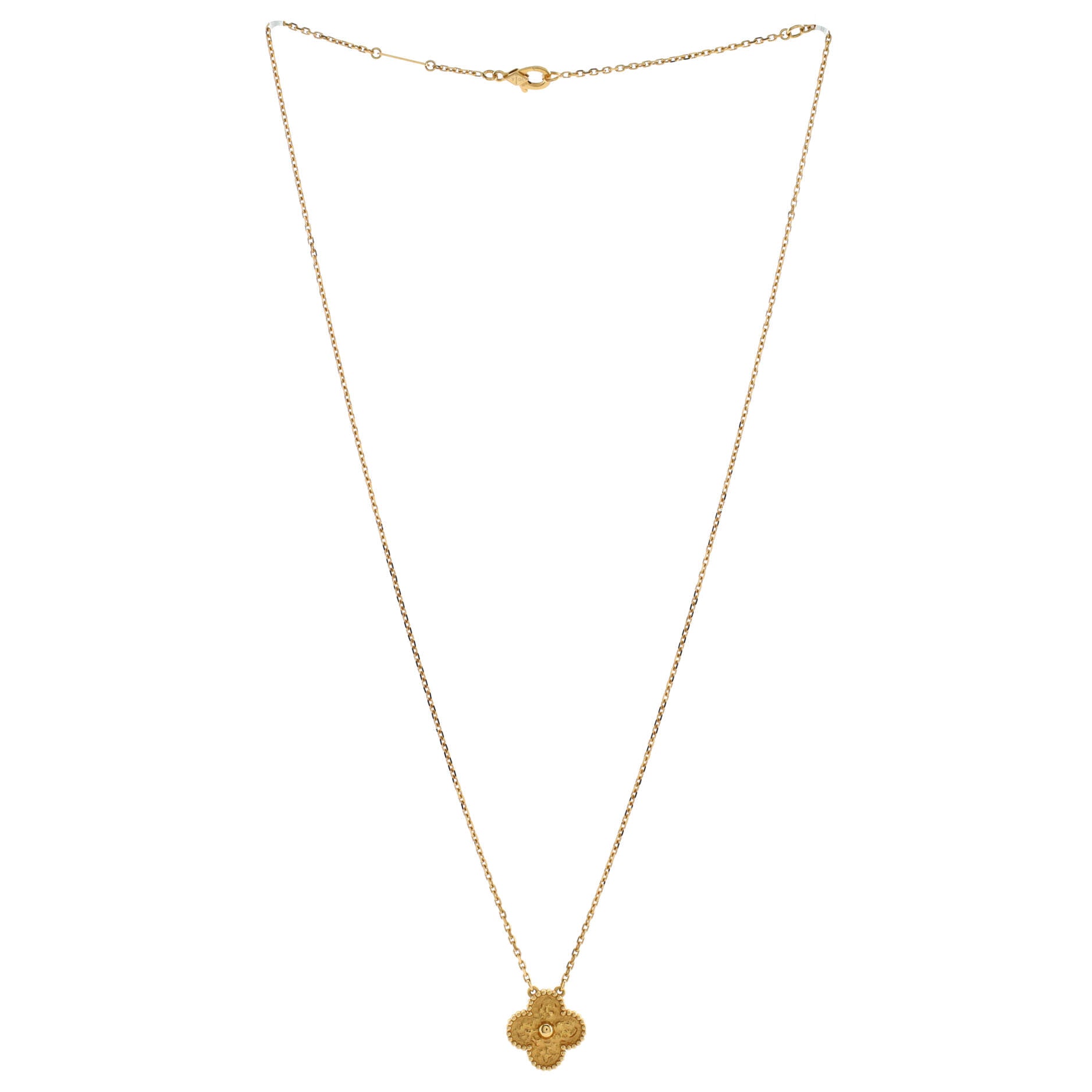 Vintage Alhambra Pendant Necklace 18K Yellow Gold