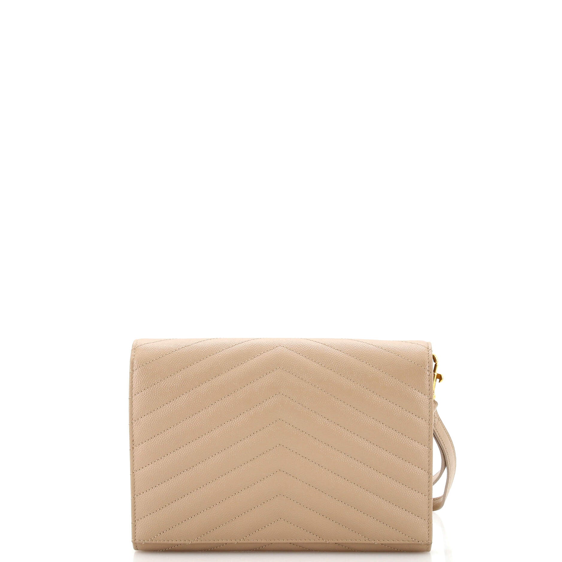 Classic Monogram Envelope Wristlet Clutch Matelasse Chevron Leather