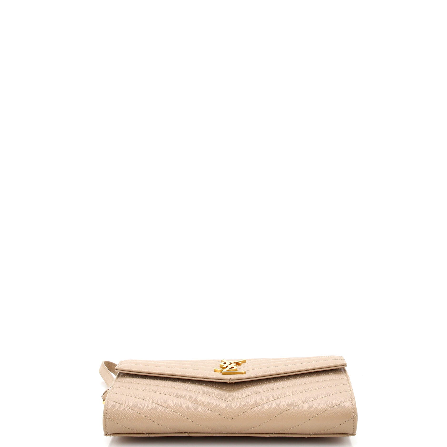 Classic Monogram Envelope Wristlet Clutch Matelasse Chevron Leather