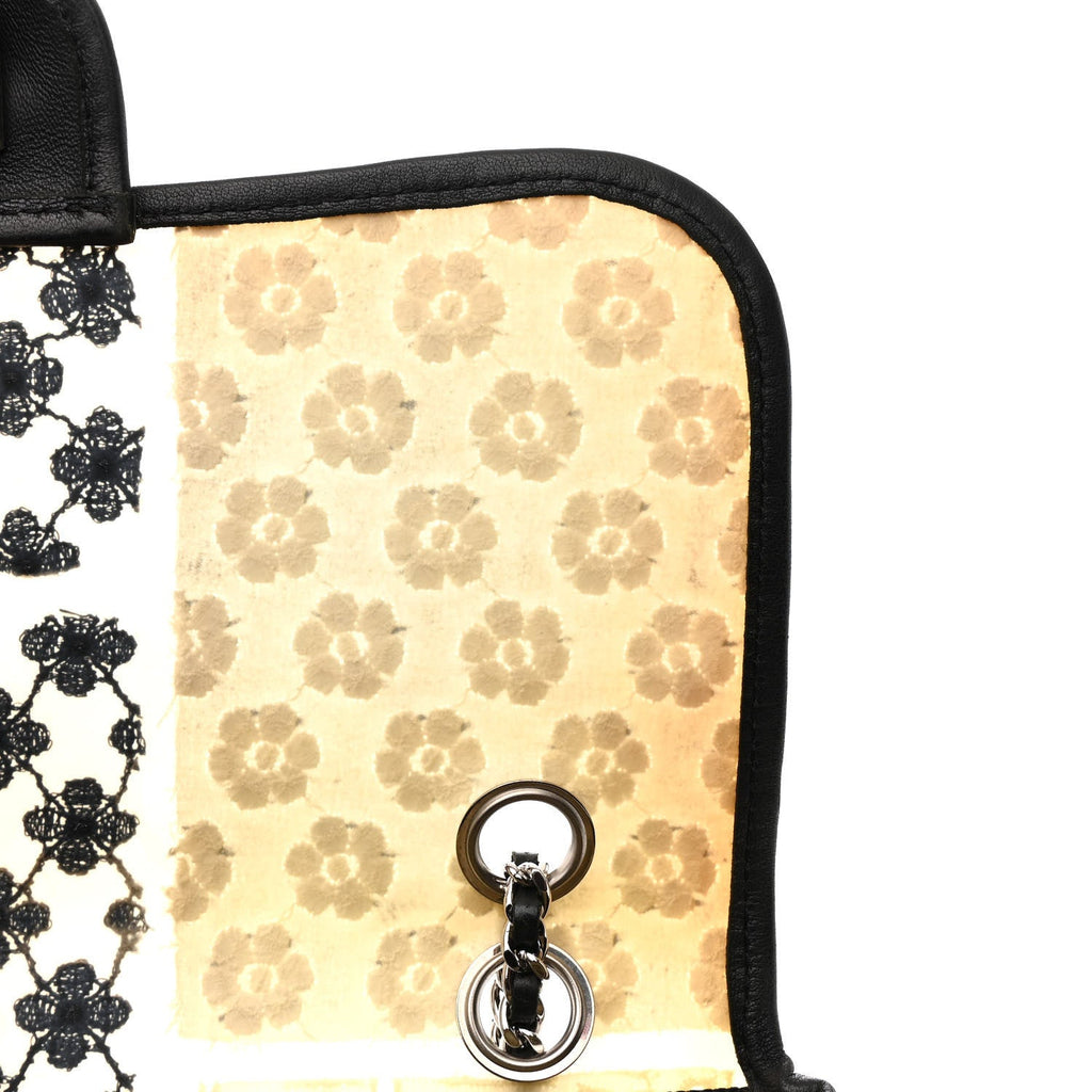 PVC Tweed Patchwork Medium Single Flap Black