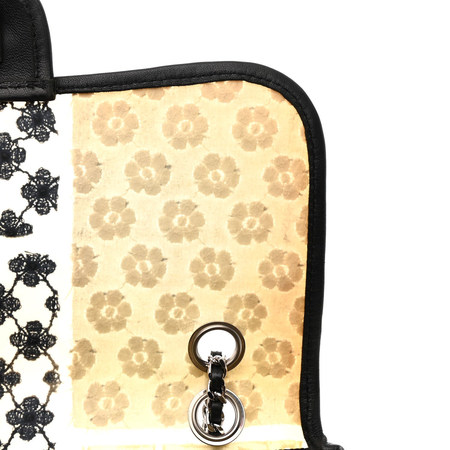 PVC Tweed Patchwork Medium Single Flap Black