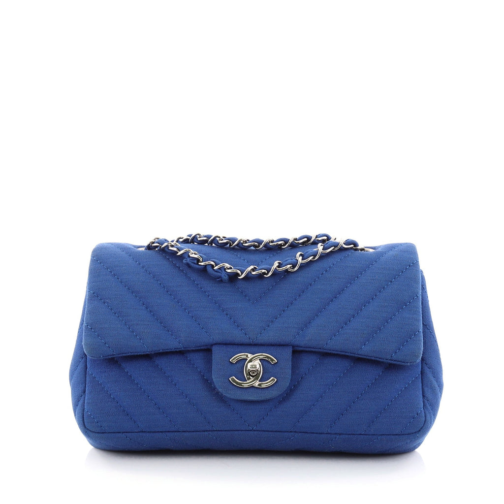 Classic Single Flap Bag Chevron Jersey Mini