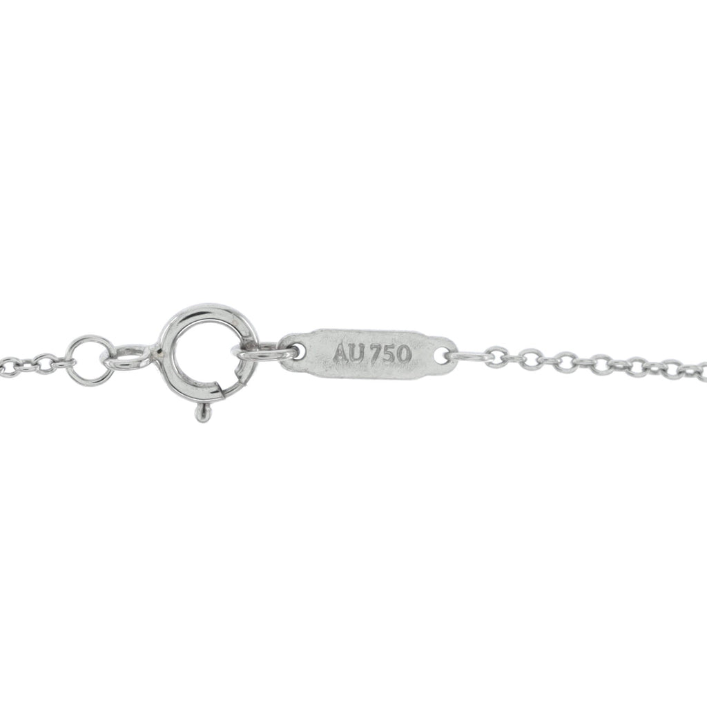 Floral Key Pendant Necklace 18K White Gold with Diamonds