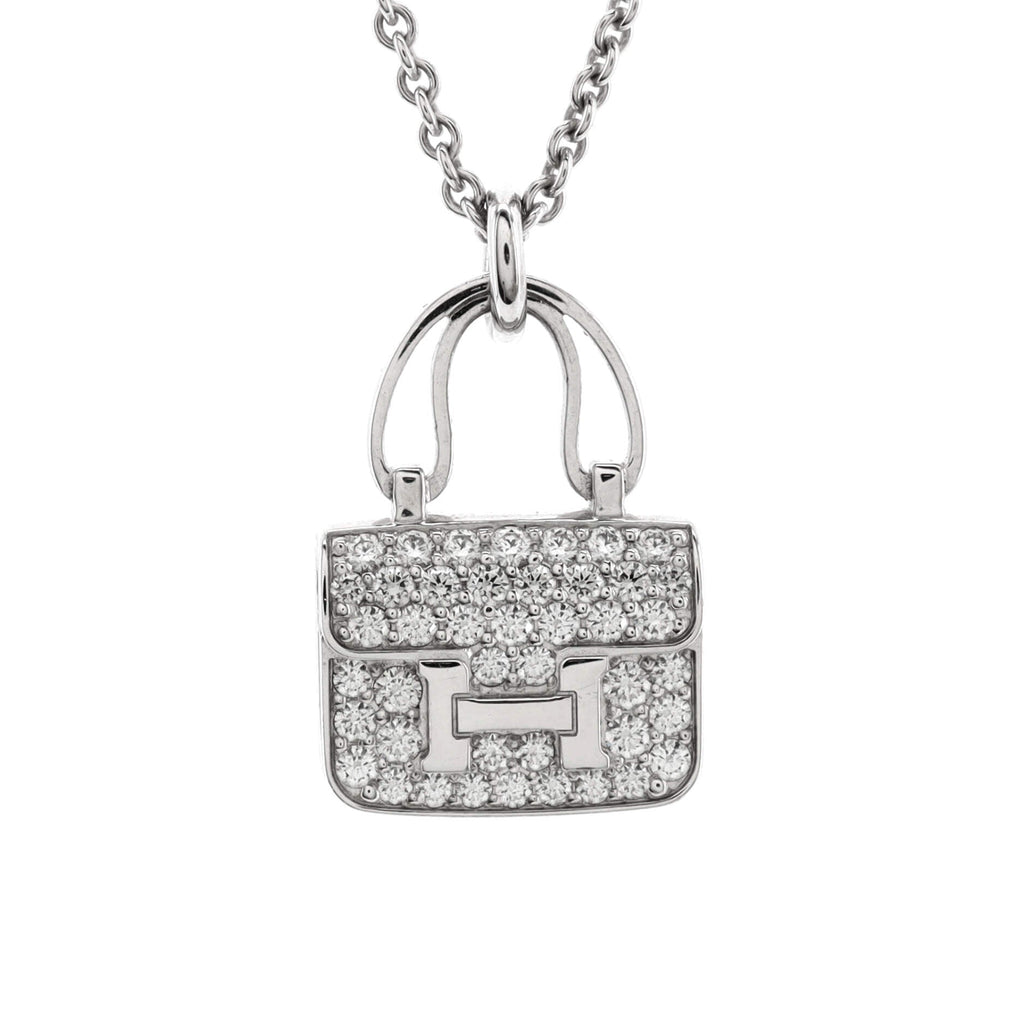 Amulettes Constance Pendant NM Necklace 18K White Gold and Diamonds