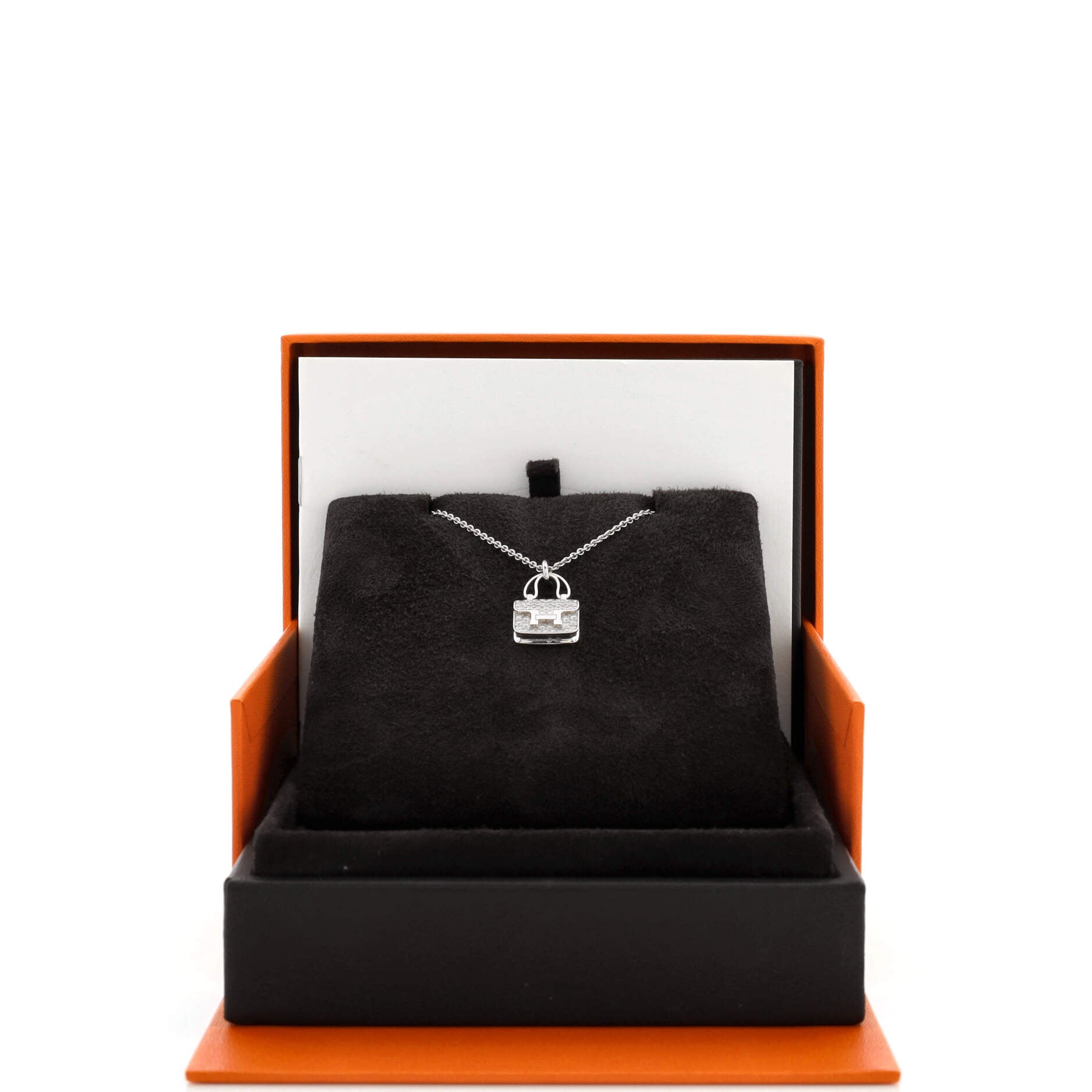 Amulettes Constance Pendant NM Necklace 18K White Gold and Diamonds