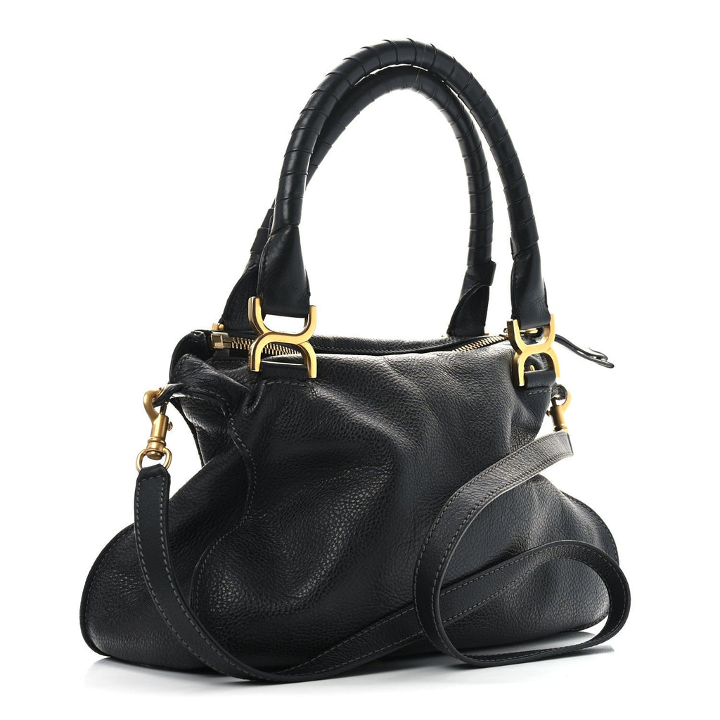 Calfskin Medium Marcie Satchel Black
