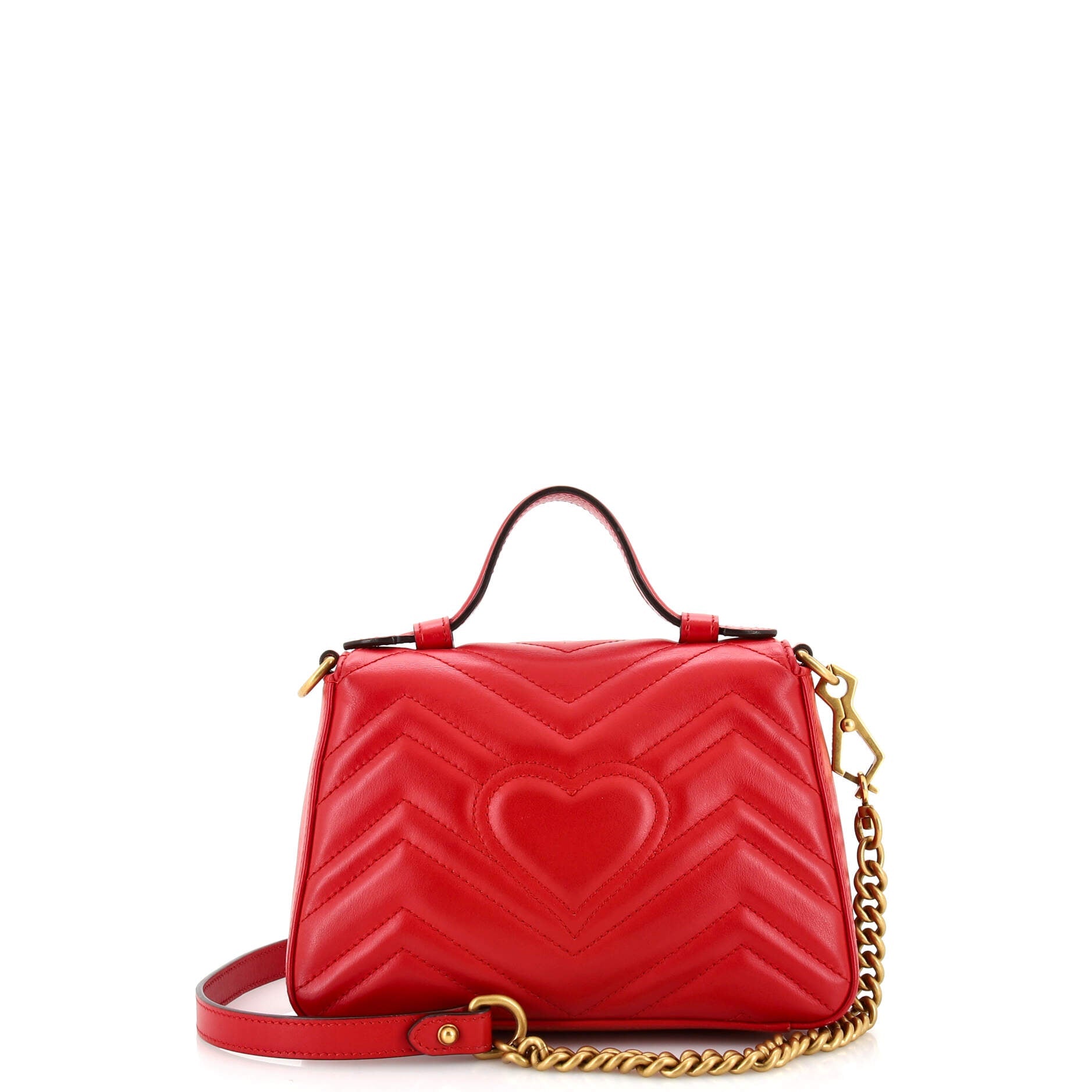GG Marmont Top Handle Flap Bag Matelasse Leather Mini