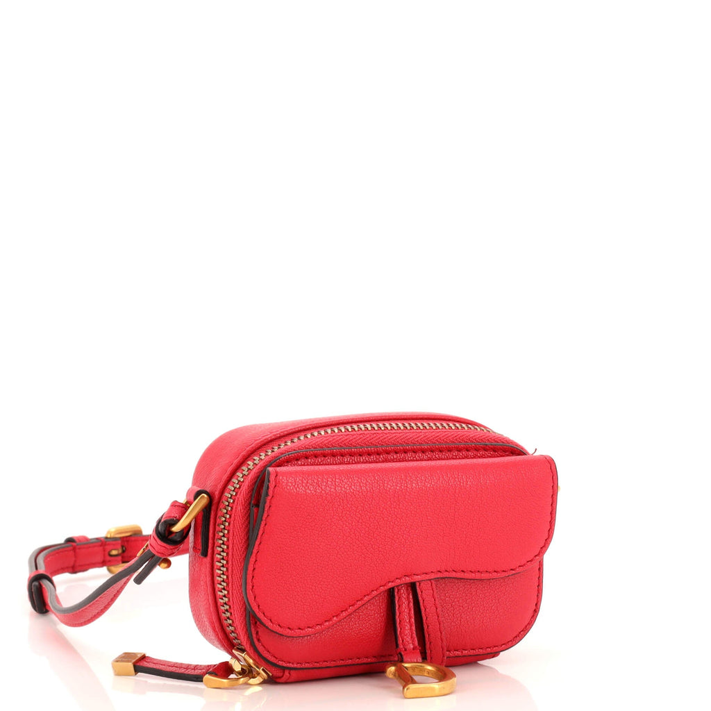 Saddle Shoulder Strap Pouch Goatskin Mini