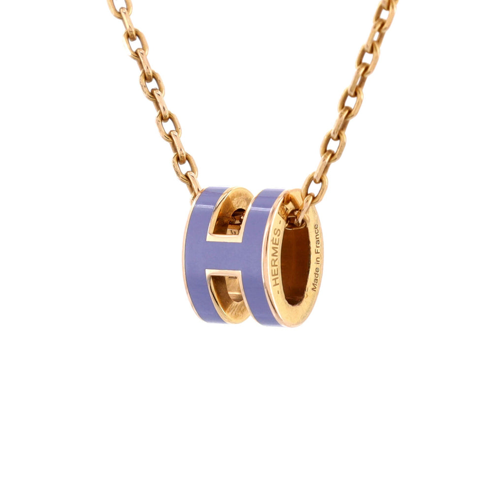 Pop H Pendant Chain Necklace Metal and Enamel Mini