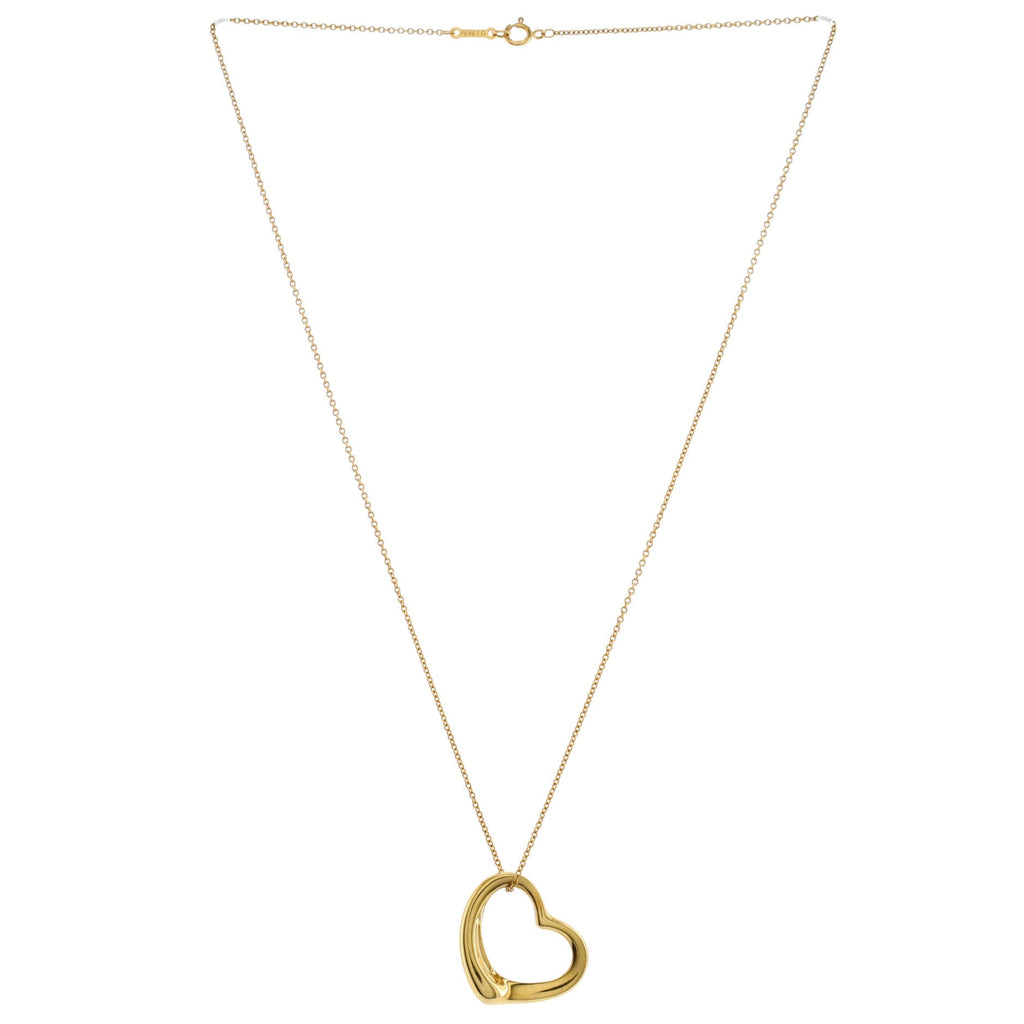 Elsa Peretti Open Heart Pendant Necklace 18K Yellow Gold 22mm