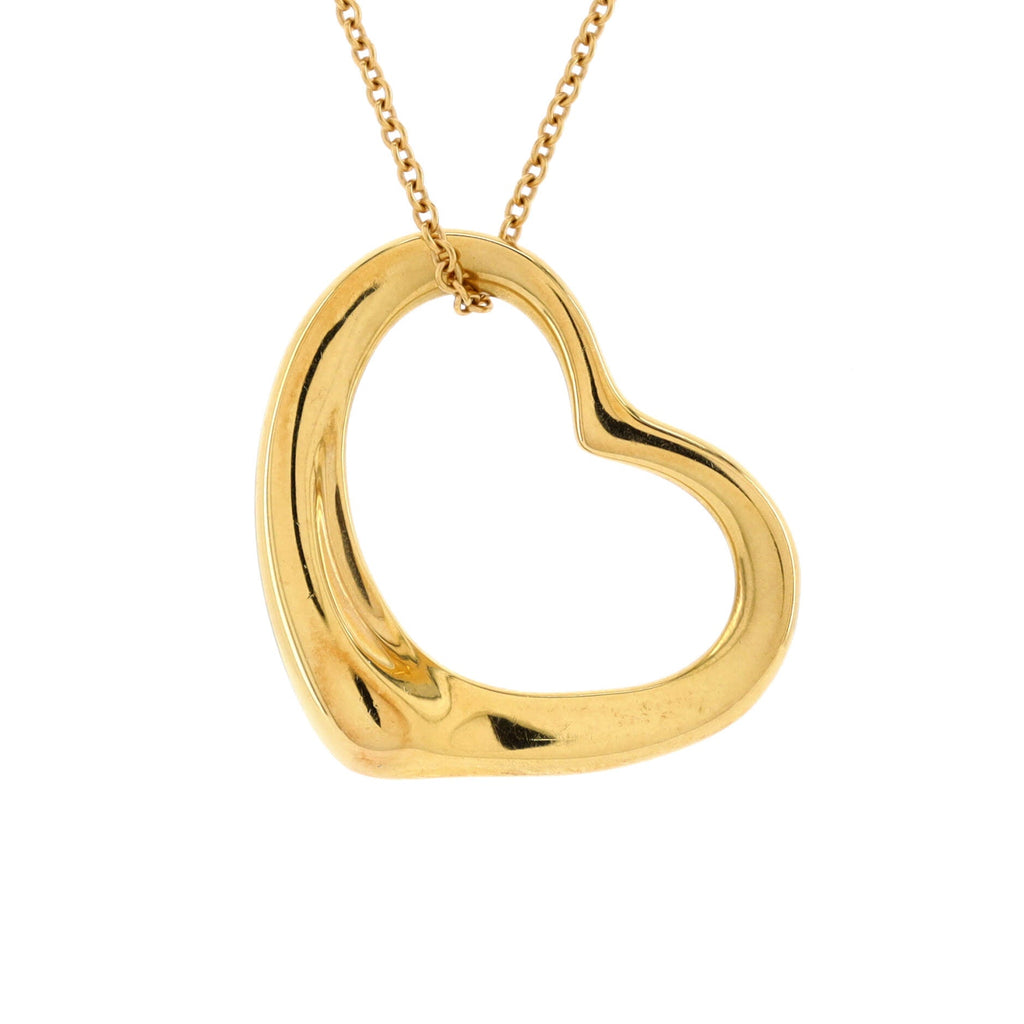 Elsa Peretti Open Heart Pendant Necklace 18K Yellow Gold 22mm