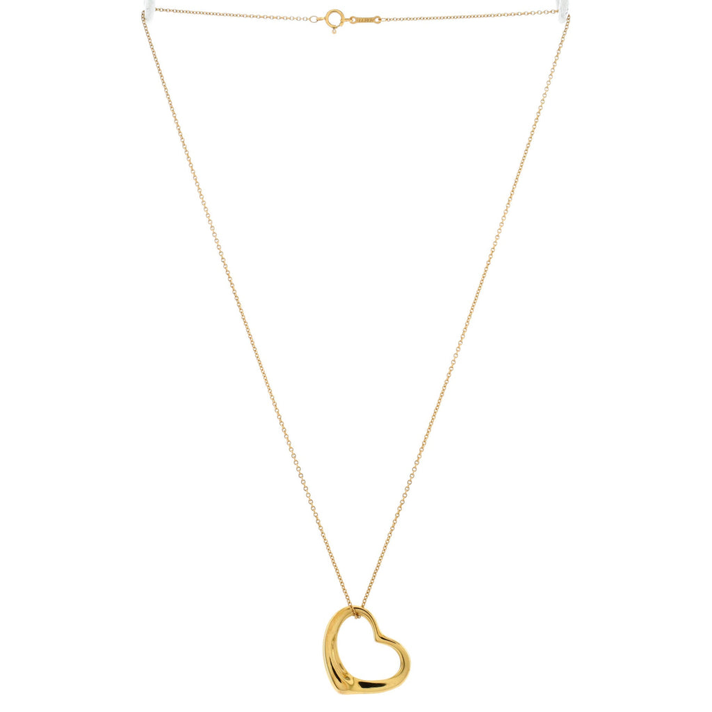 Elsa Peretti Open Heart Pendant Necklace 18K Yellow Gold 22mm