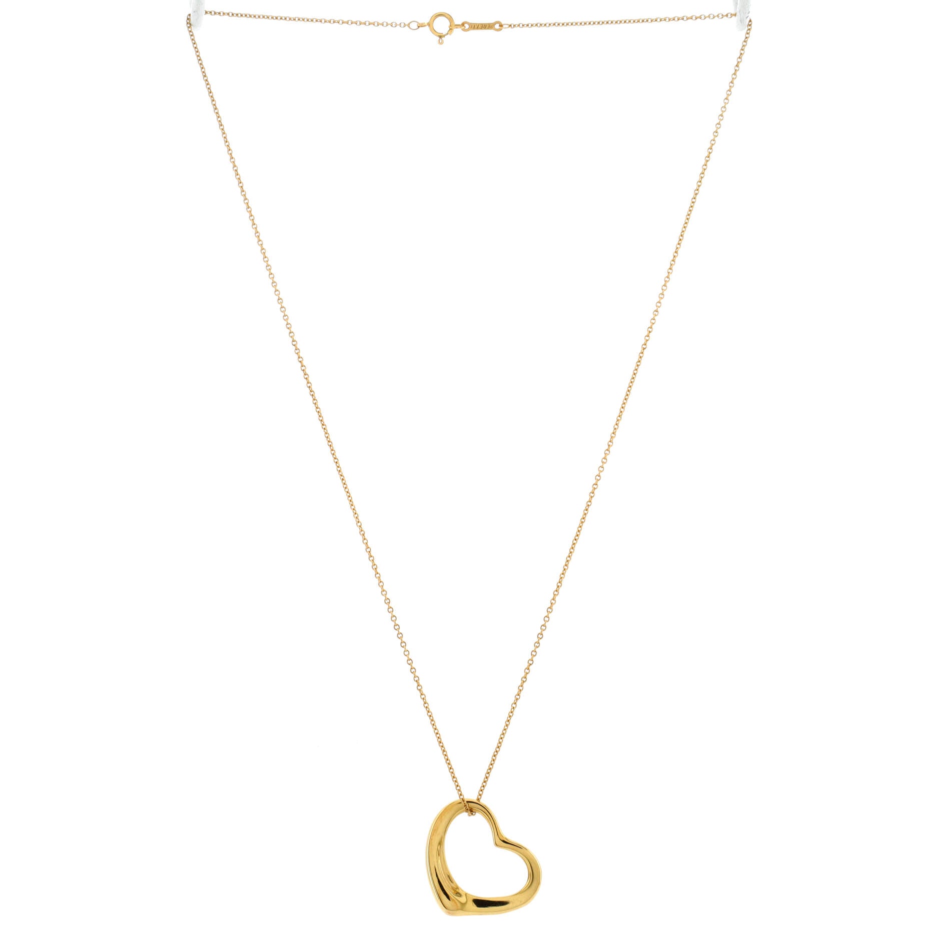 Elsa Peretti Open Heart Pendant Necklace 18K Yellow Gold 22mm