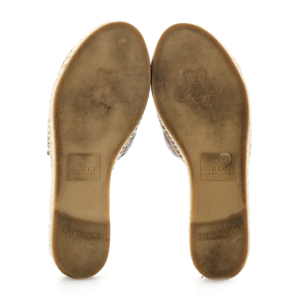 Women's GG Marmont Espadrilles Slide Sandals Matelasse Leather