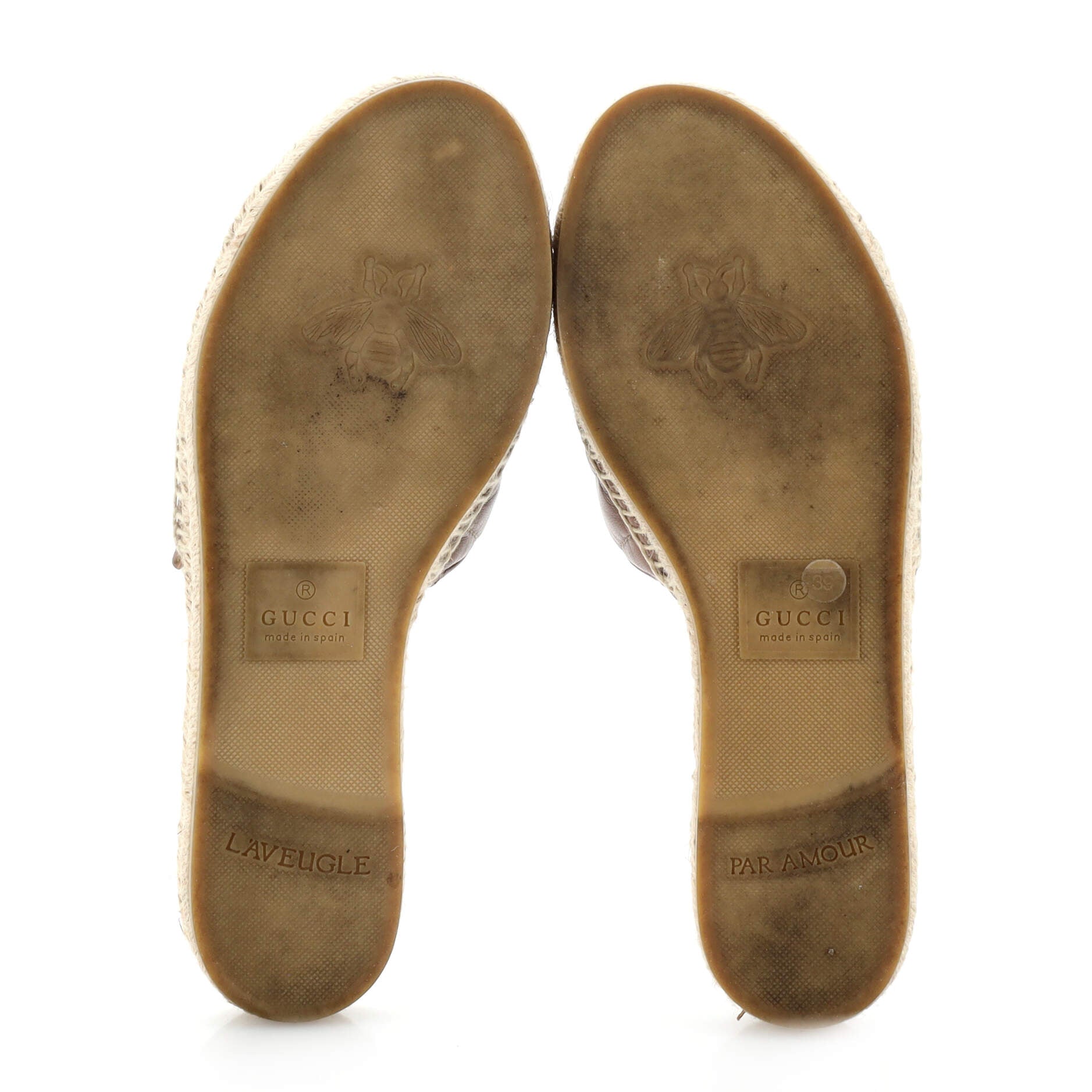 Women's GG Marmont Espadrilles Slide Sandals Matelasse Leather