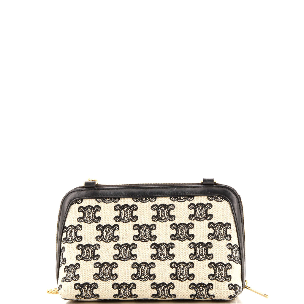 Zip Around Chain Clutch Triomphe Canvas
