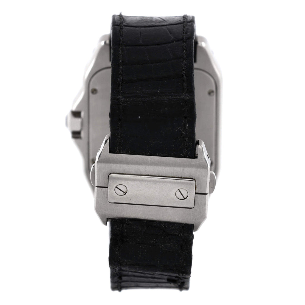 Santos 100 Automatic Watch Stainless Steel and Alligator 38