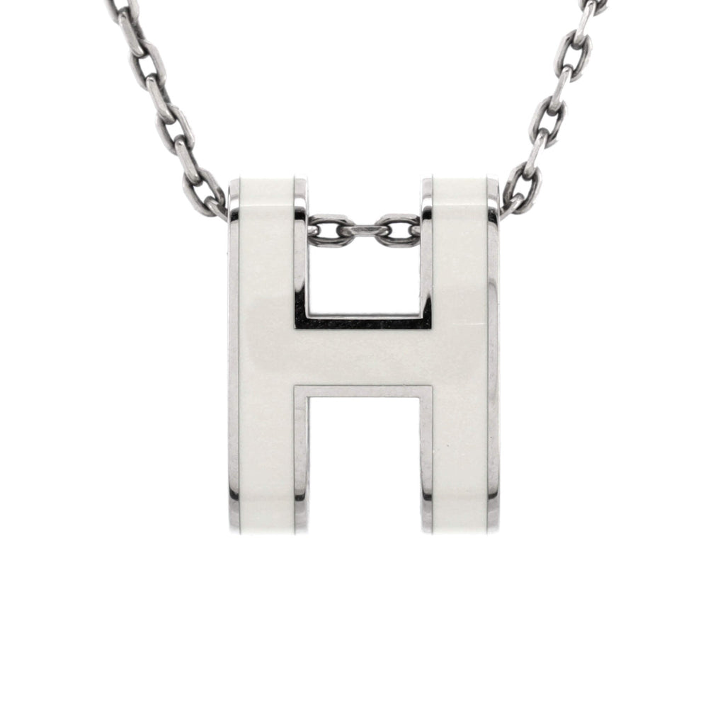 Pop H Pendant Chain Necklace Metal and Enamel