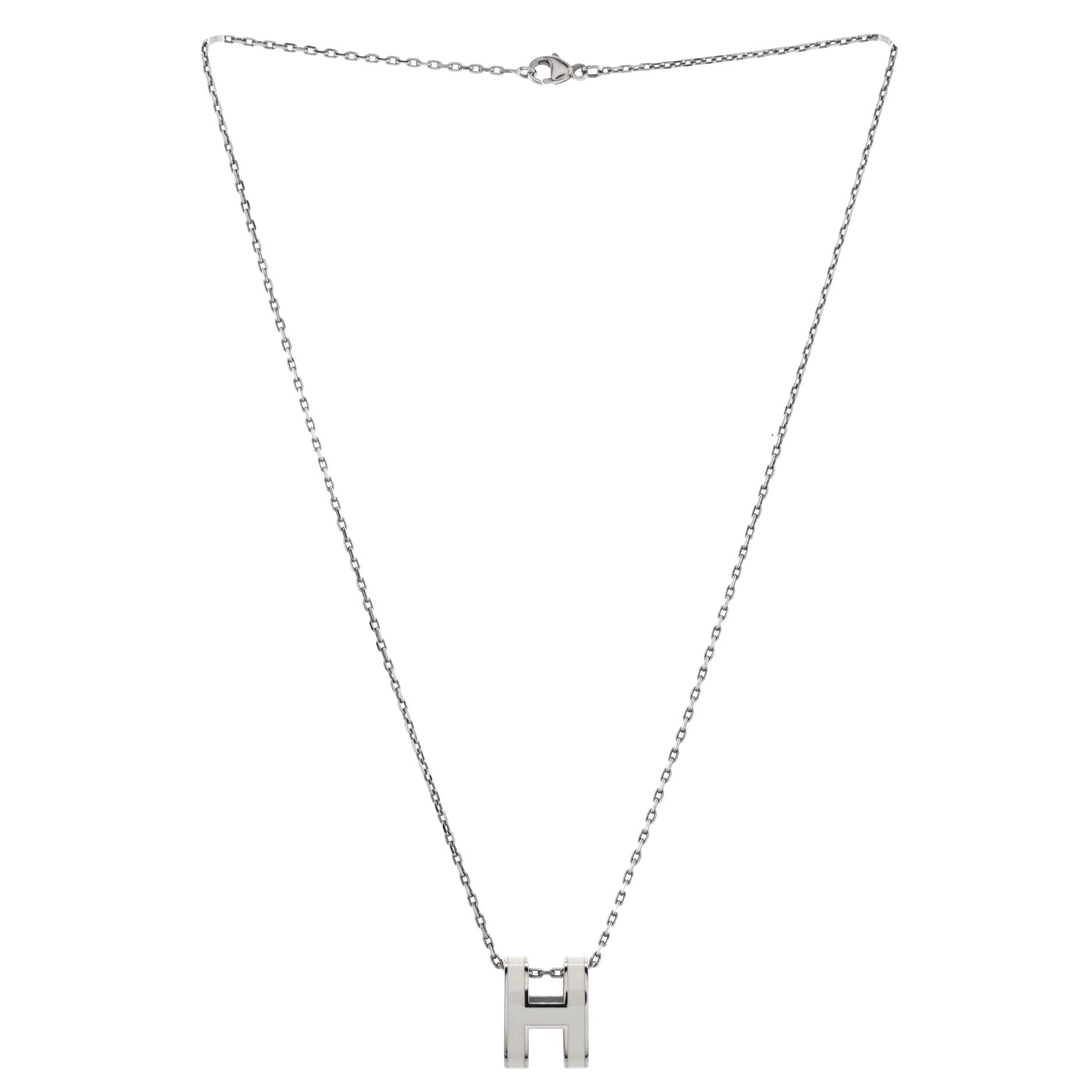 Pop H Pendant Chain Necklace Metal and Enamel