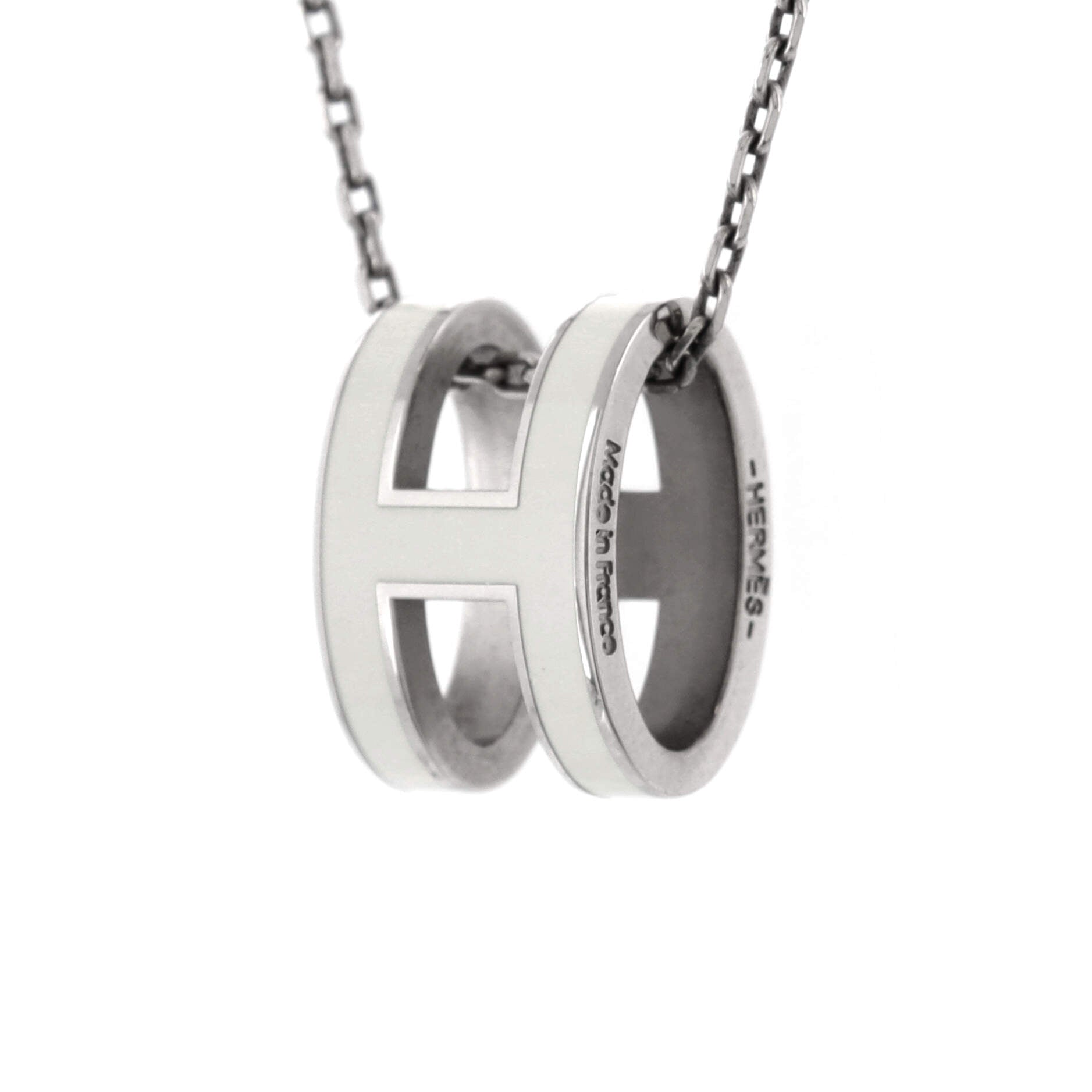 Pop H Pendant Chain Necklace Metal and Enamel
