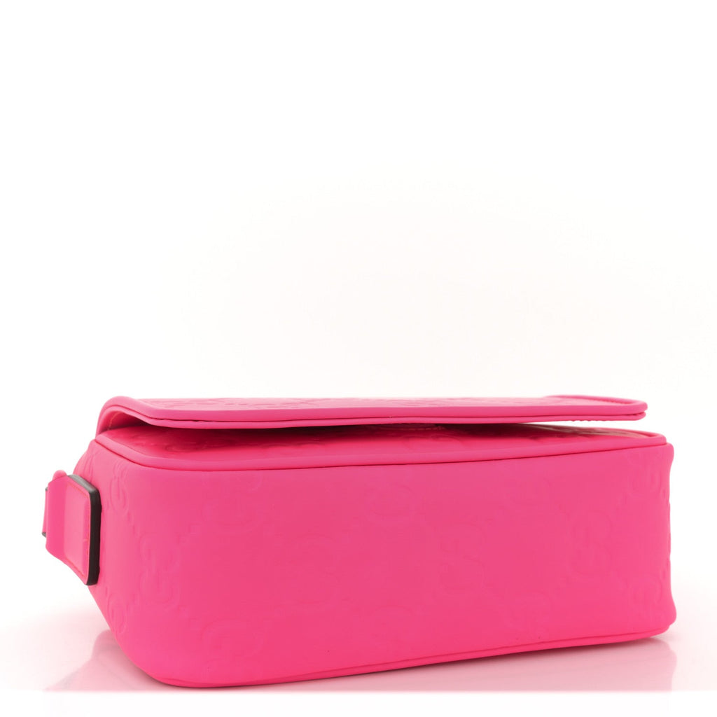 Calfskin GG Rubber Effect Super Mini Bag  Pink