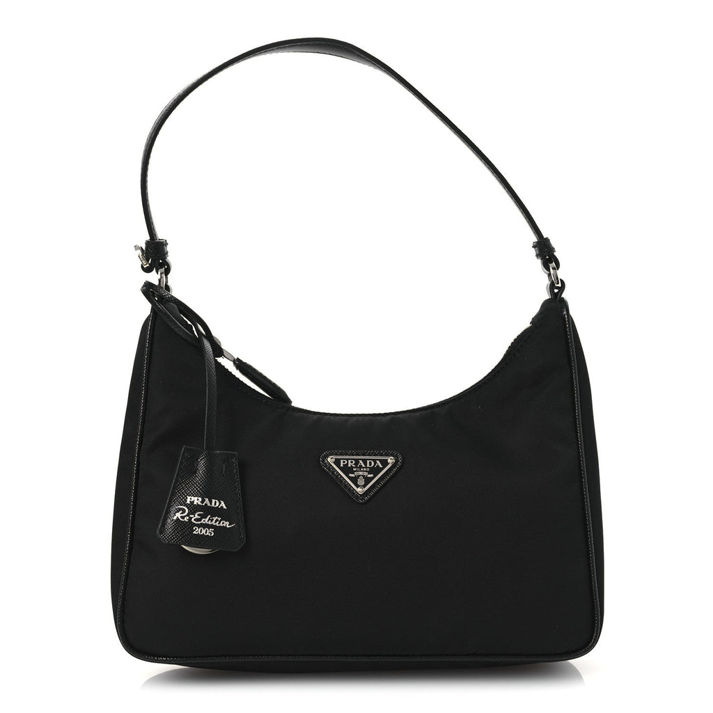 Tessuto Nylon Saffiano Mini Re-Edition 2005 Bag Black