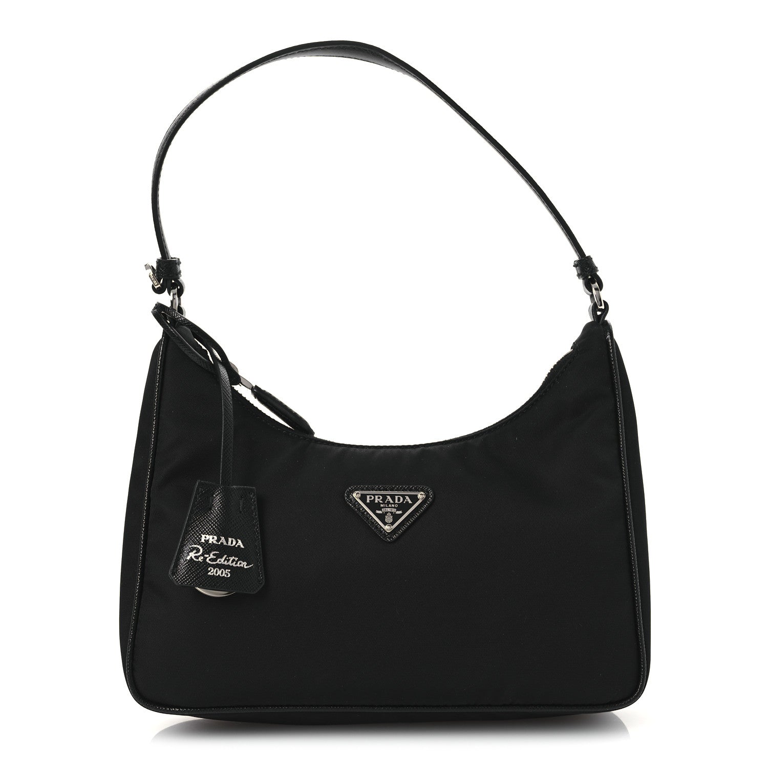 Tessuto Nylon Saffiano Mini Re-Edition 2005 Bag Black