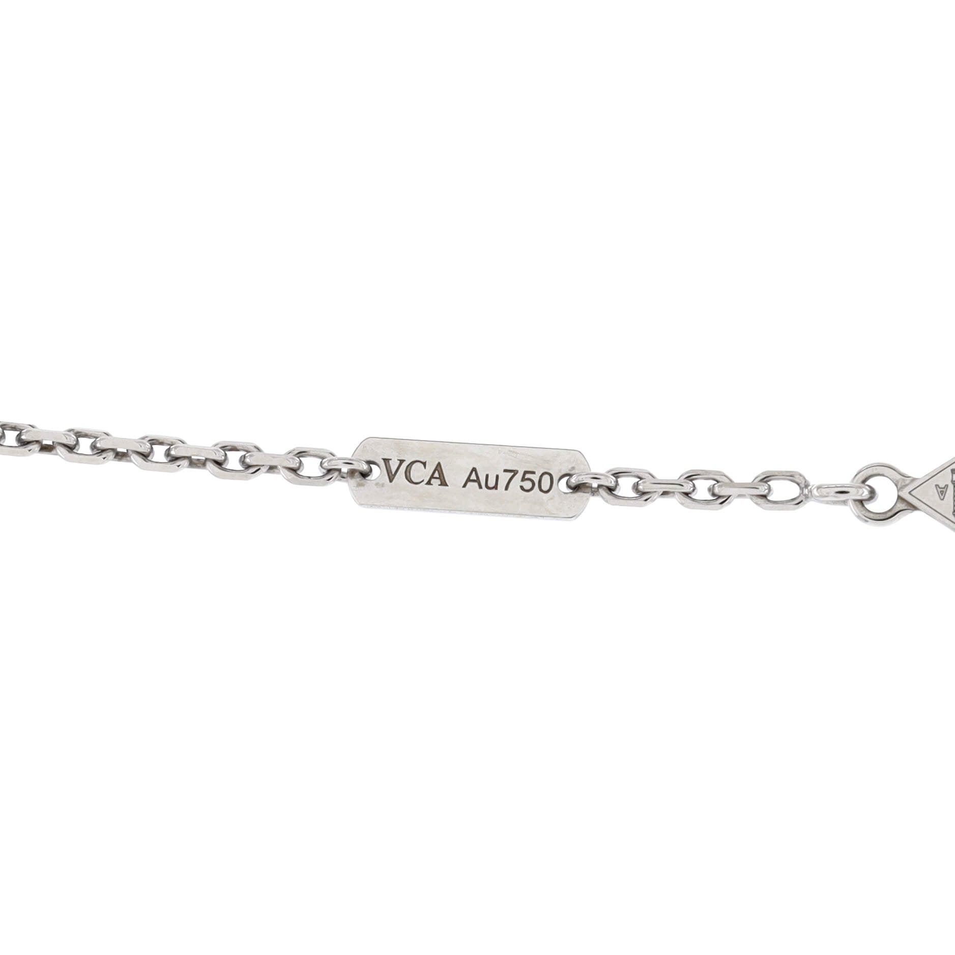 Magic Alhambra Pendant Necklace 18K White Gold and Mother of Pearl