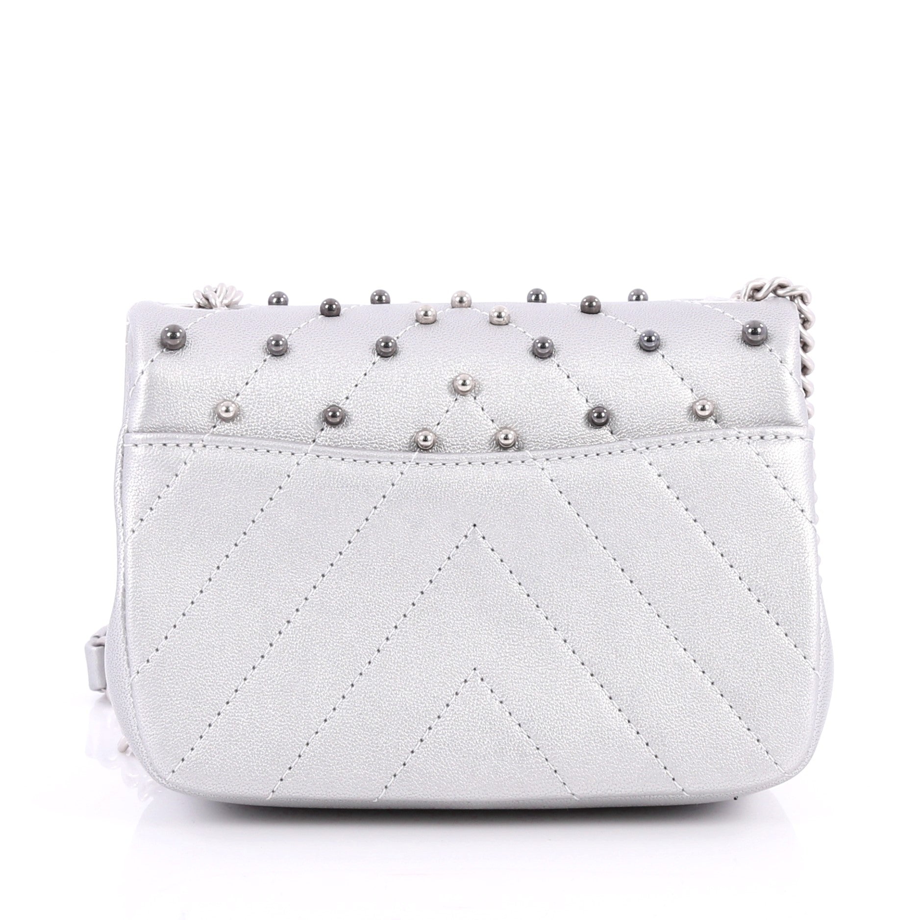 Stud Wars Flap Bag Embellished Chevron Lambskin Mini