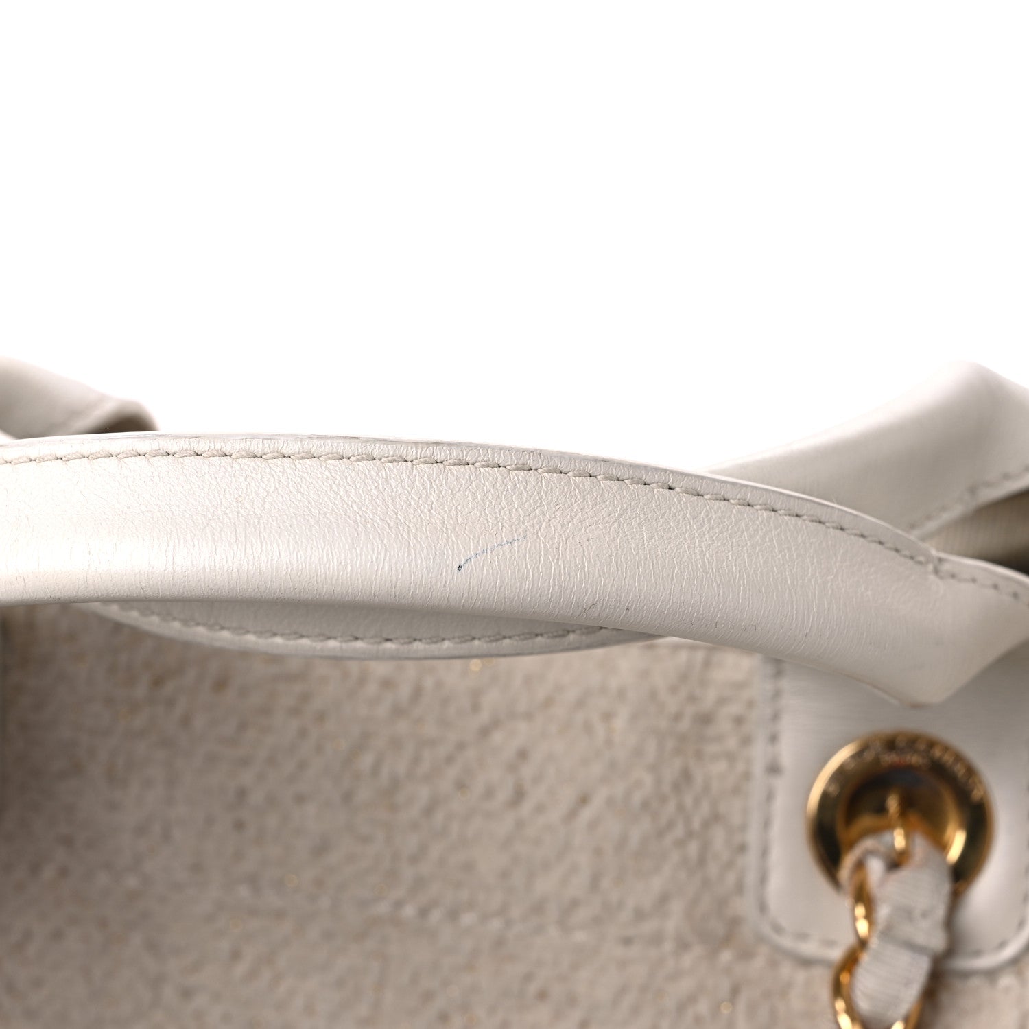 Lurex Boucle Medium Deauville Tote White