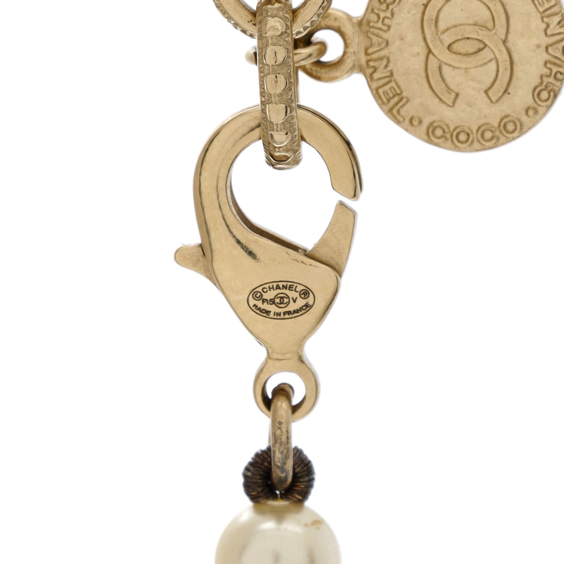 CC 100th Anniversary Short Necklace Metal with Faux Pearls and Crystals