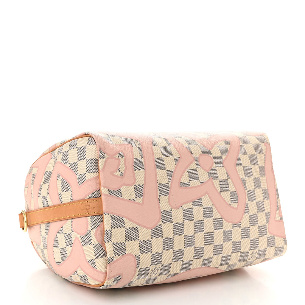Damier Azur Tahitienne Speedy Bandouliere 30 Rose Ballerine