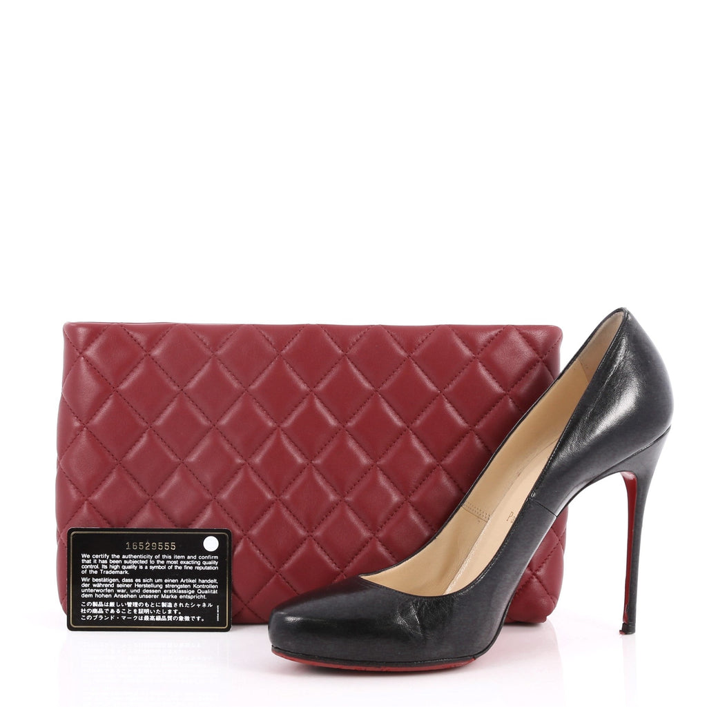 Square Timeless Clutch Quilted Lambskin