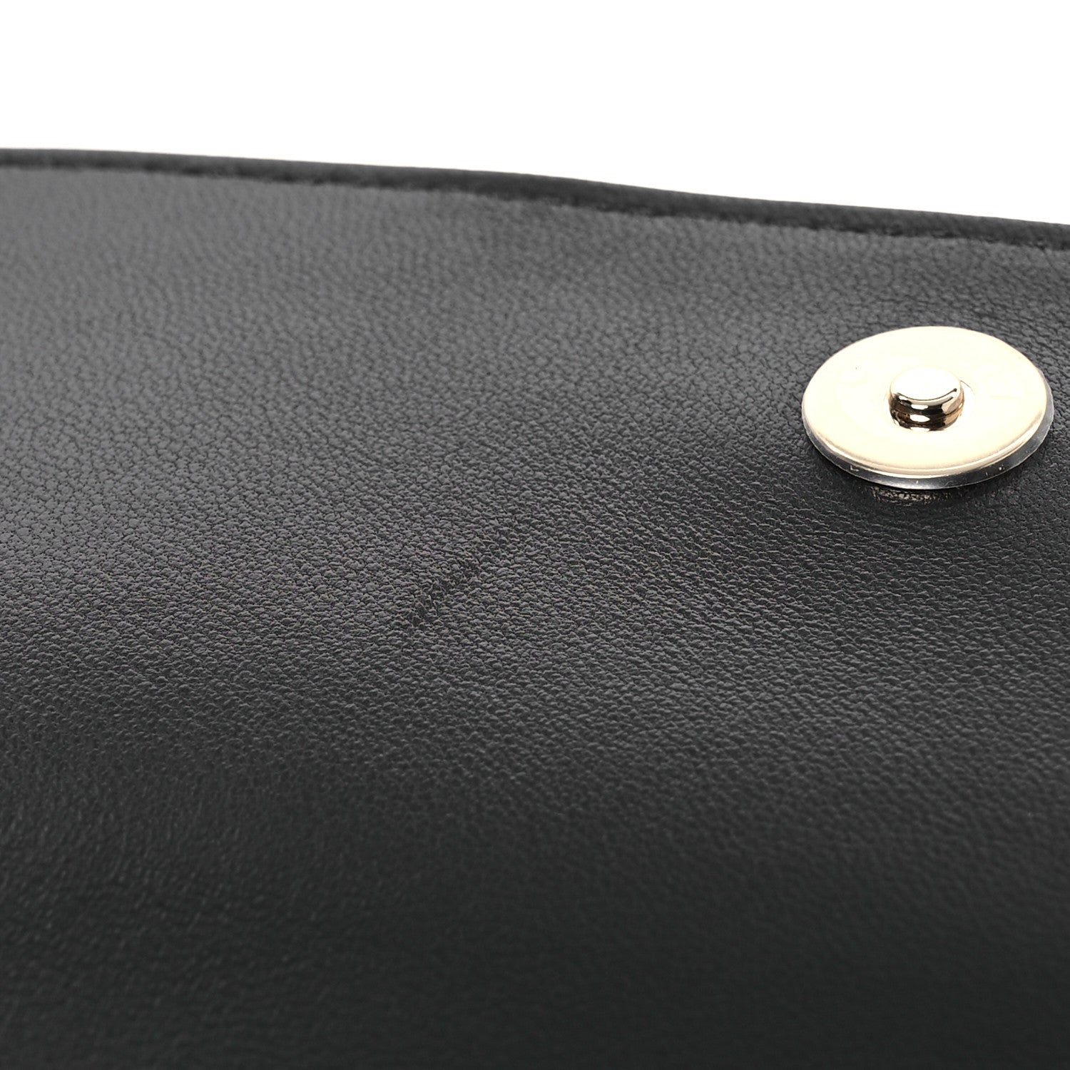 Lambskin Enamel Quilted Document Portfolio Holder Black