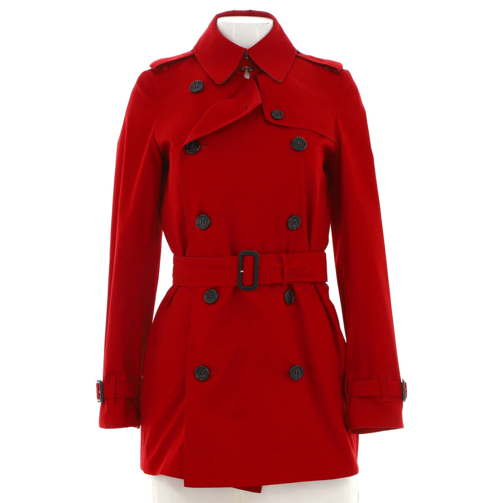 Women's Double Breasted Belted Mid-Length Trench Coat Cotton