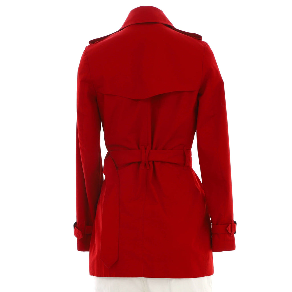 Women's Double Breasted Belted Mid-Length Trench Coat Cotton