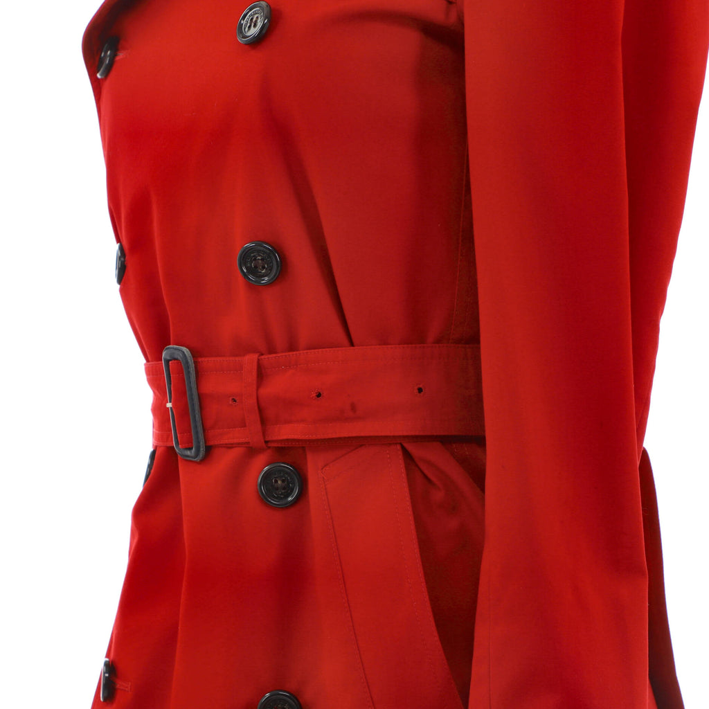 Women's Double Breasted Belted Mid-Length Trench Coat Cotton