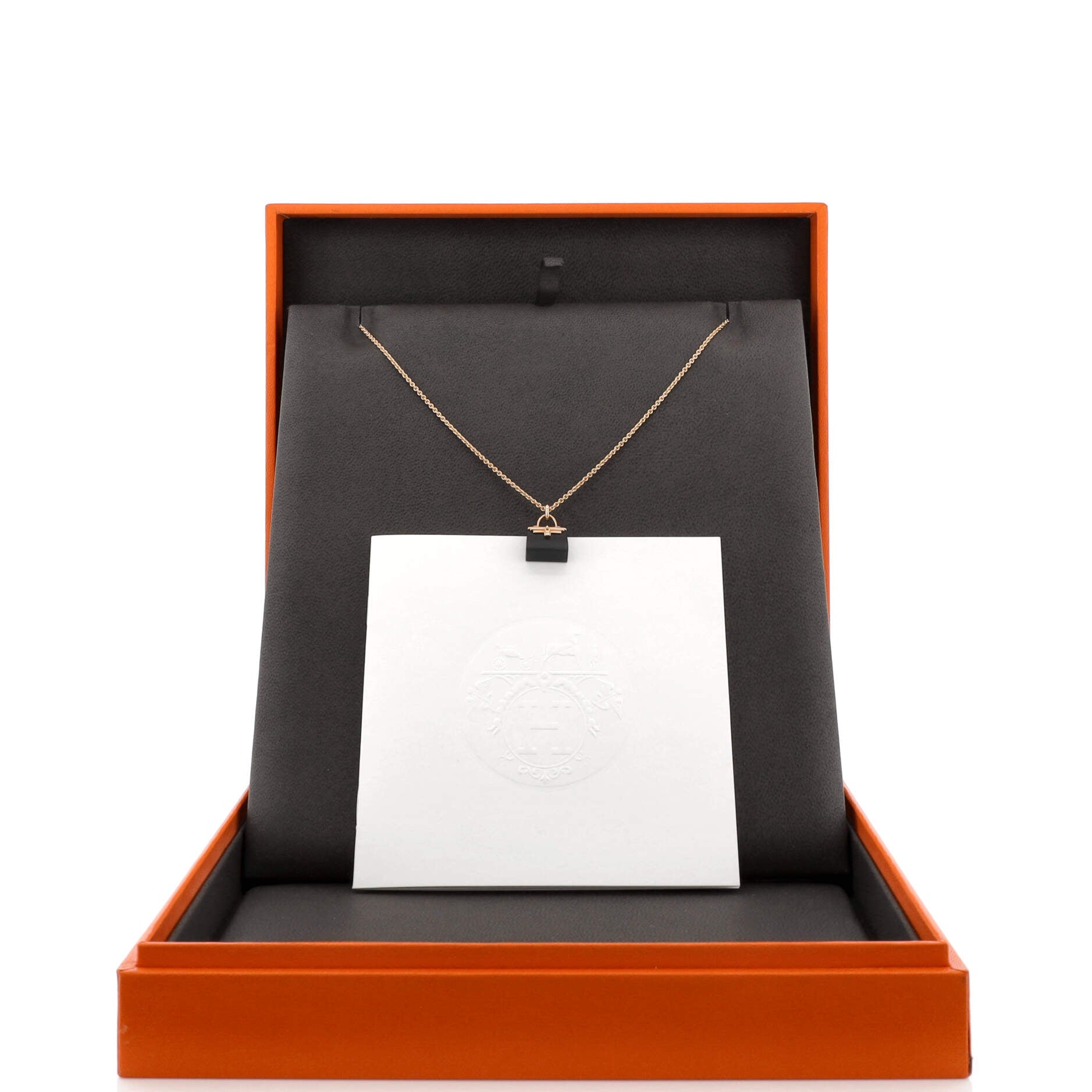 Kelly Amulette Pendant Necklace 18K Rose Gold with Black Jade
