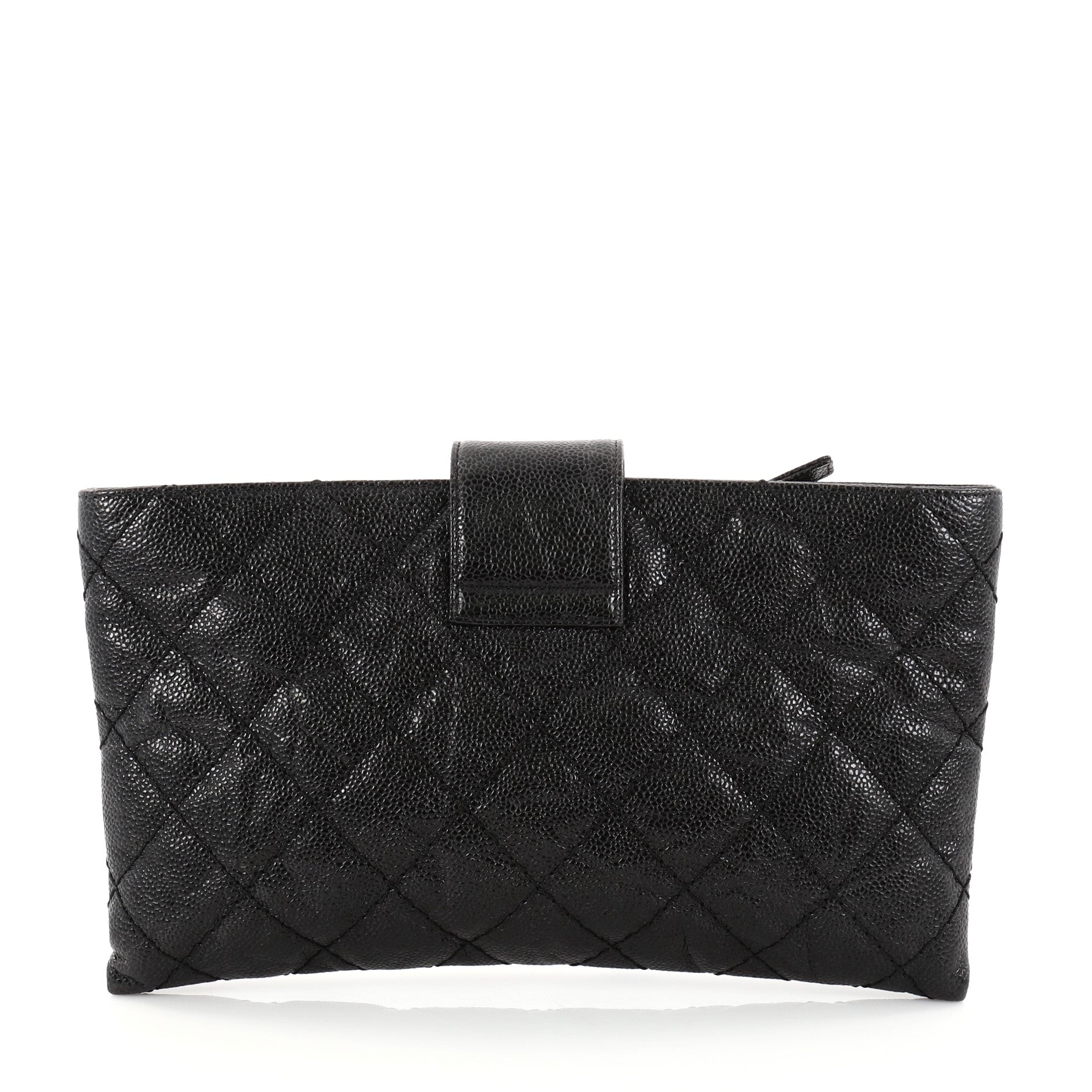 Coco Pleats Clutch Quilted Glazed Caviar